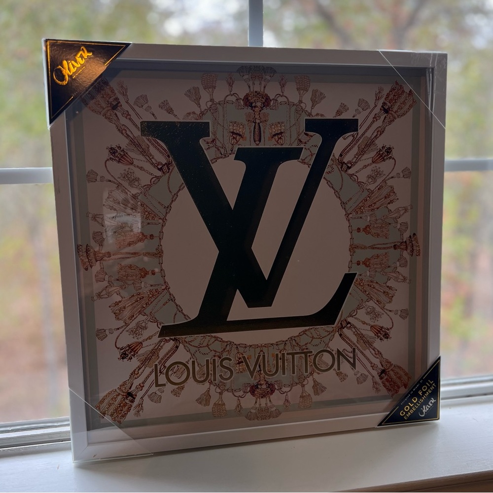 ♥️ LOUIS VUITTON Oliver Gal Canvas Print Framed NEW 16 X16 GOLD FOIL EMBELLISHED - Picture 3 of 7